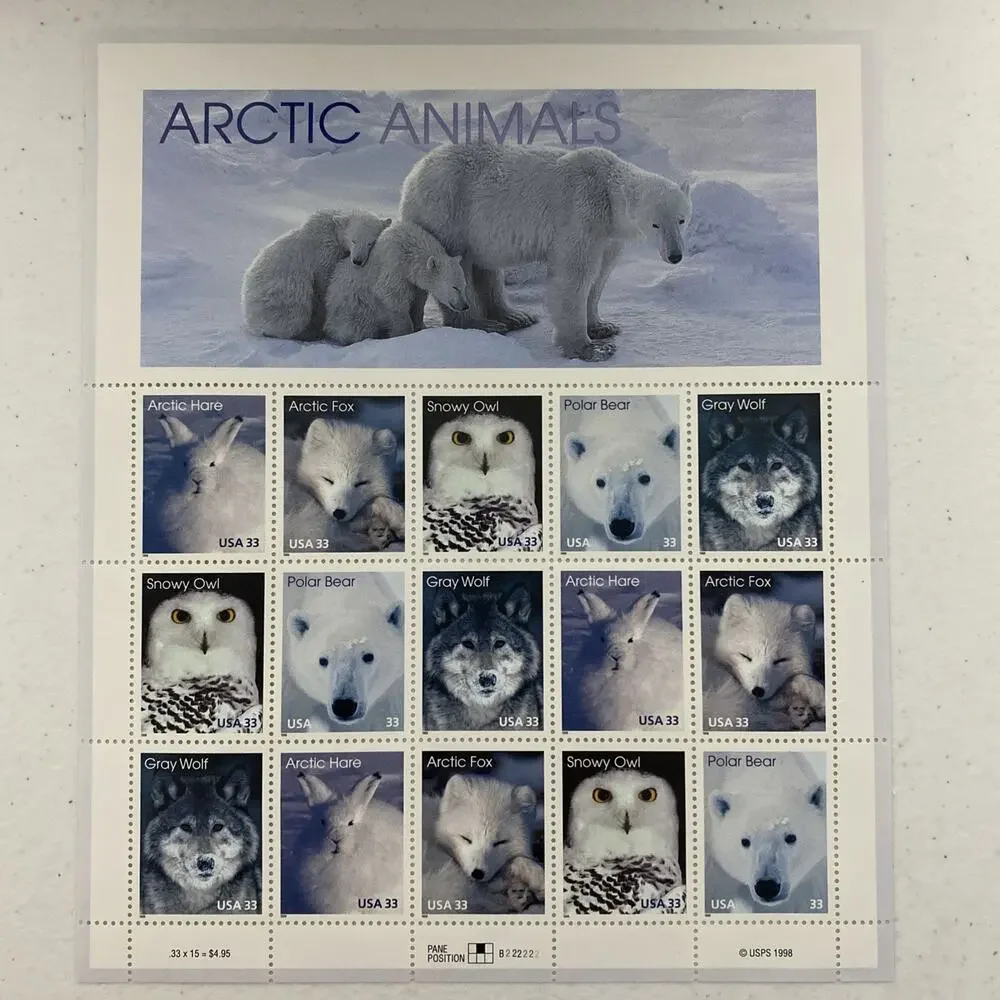 USPS 32 33 Cent Stamp Lot 41 Stamps Arctic Animals Flag US Naval Academy 1990’s‎